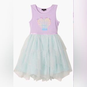 Zunie Sz 6 Flip Sequin Tank Dress - Purple and Aqua Tulle Seashell Dress